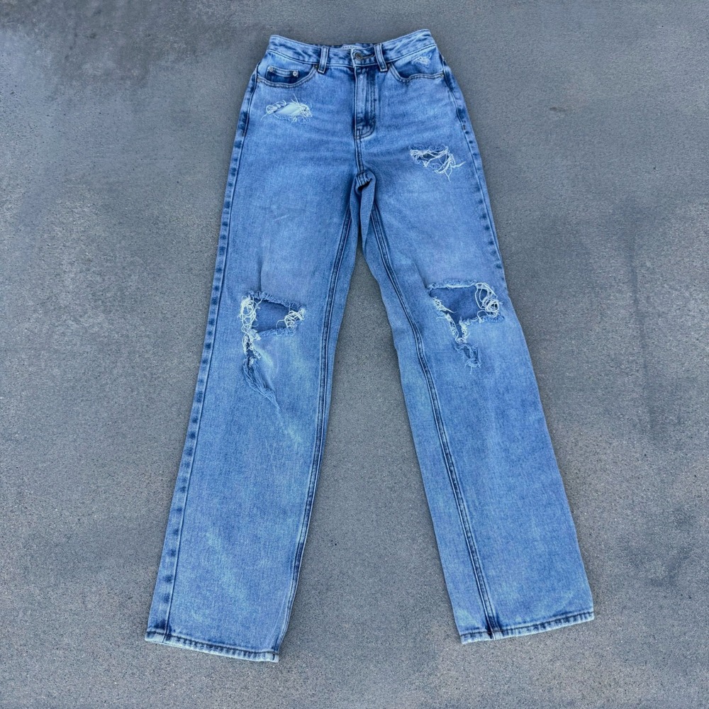 PacSun 90s Boyfriend High Rise Straight Leg Jeans Blue Size 24 100%Cotton